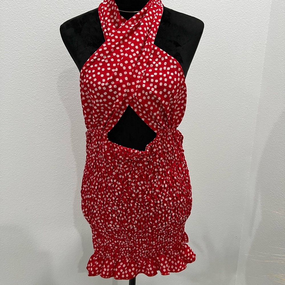 Polka dot crisscross dress